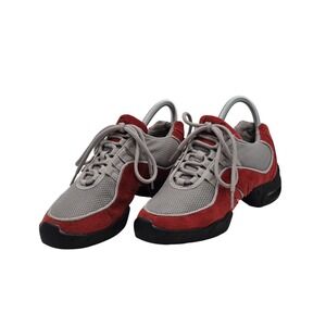 Very Fine Shoes Womens Size 6.5 Gray Red‎ Mesh Suede Dance Sneakers Comfortable